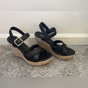 UGG Dark Brown Wedge Sandal Heels-Size 8